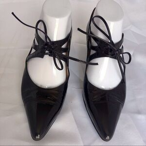 Ombeline black cherry patent leather Cuban heels
